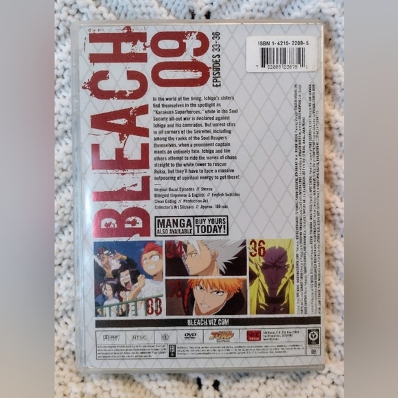 Bleach Volume 9  Episodes 33-36 Original And Uncut Exclusive PATCH Stickers - Picture 2 of 5